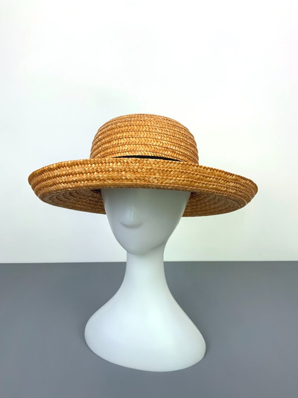 Natural Straw Sun Summer Hat by Filippo Catarzi Florence Italy Sz M - Picture 3 of 16
